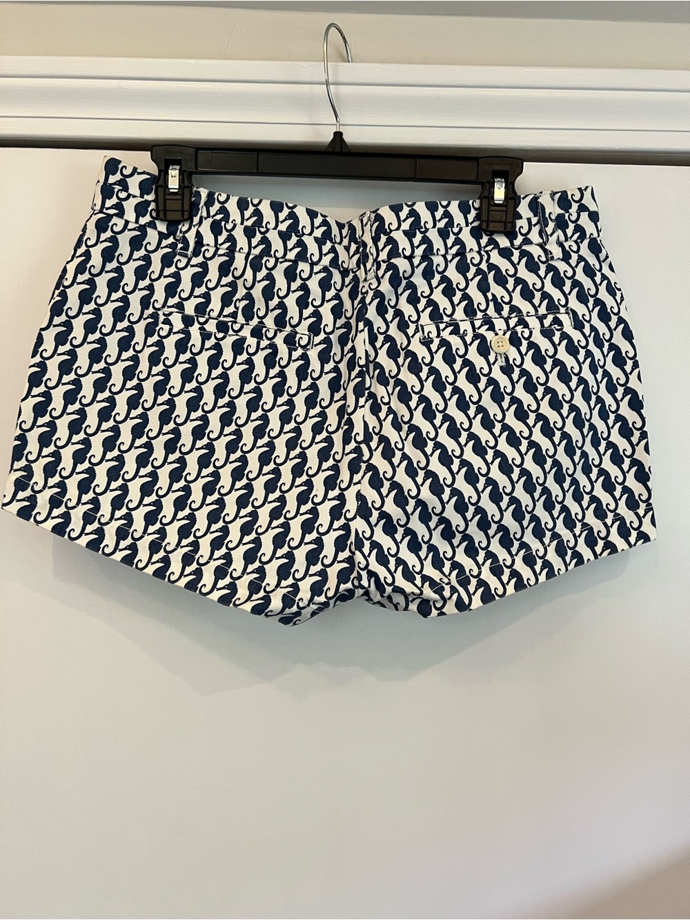 JCrew Chino shorts, Navy and White Seahorses 🐟, 3-inch inseam, Size 10 - Picture 2 of 7